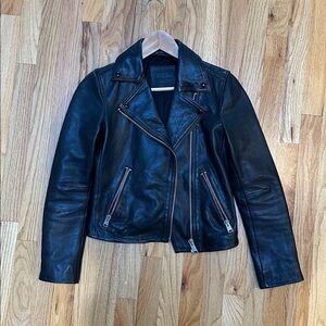 All Saints Dalby Black Leather Jacket